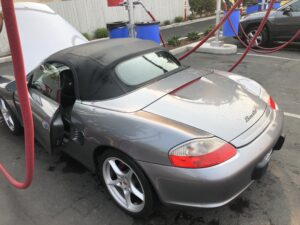 Clean Silver Porsche after Car Wash